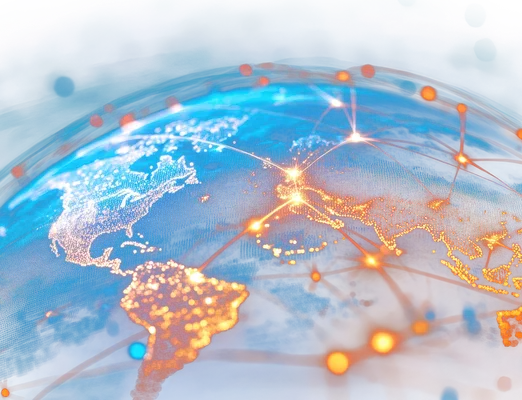 Globe with network connections
